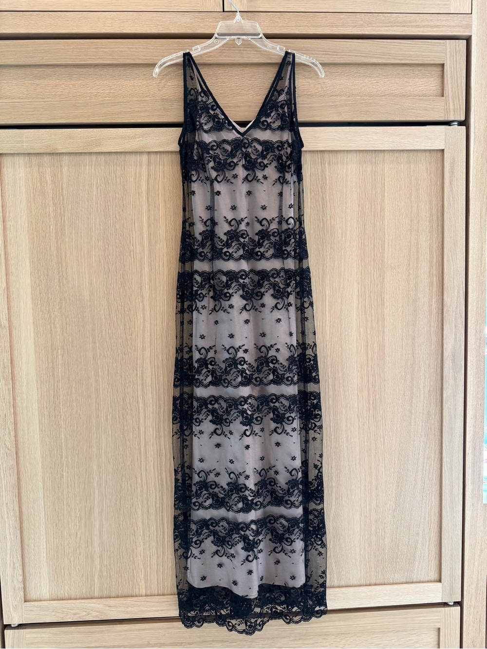 Helen Wang Vintage Black Lace Dress with Nude Slip